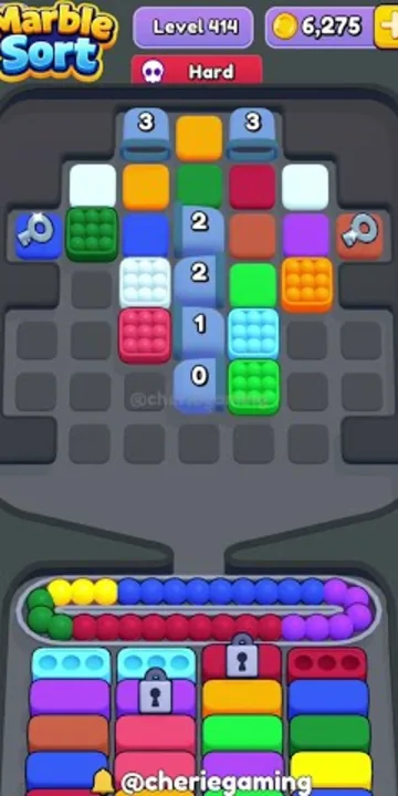 Marble Sort level 414 mid-solve board Marble Sort level 414 mid-solve board