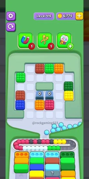 Marble Sort level 415 mid-solve board