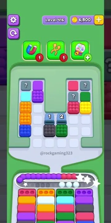 Marble Sort level 416 mid-solve board