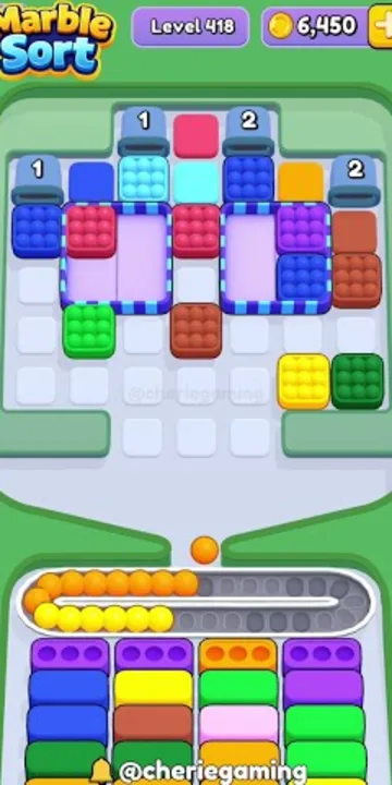 Marble Sort level 418 mid-solve board Marble Sort level 418 mid-solve board