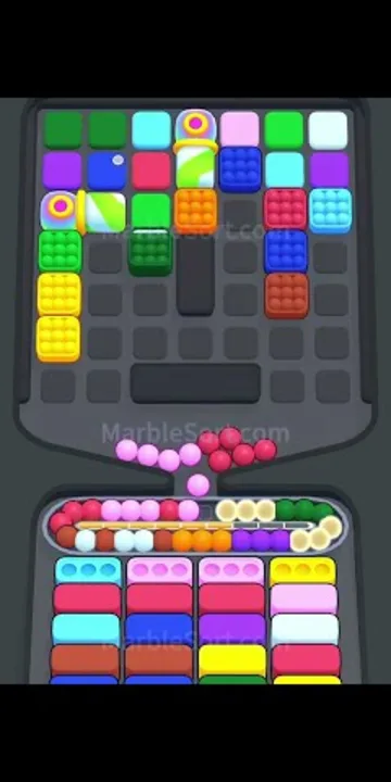 Marble Sort level 424 mid-solve board