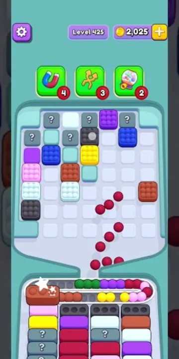 Marble Sort level 425 mid-solve board
