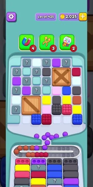 Marble Sort level 425 opening board — The Half-Hidden Tray