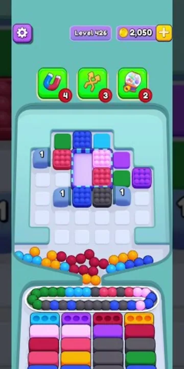 Marble Sort level 426 mid-solve board