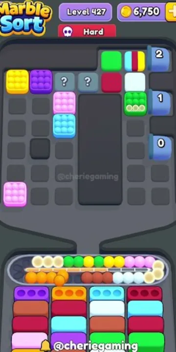 Marble Sort level 427 mid-solve board