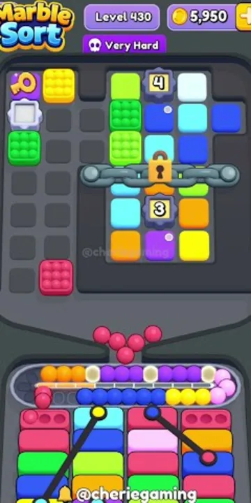 Marble Sort level 430 mid-solve board
