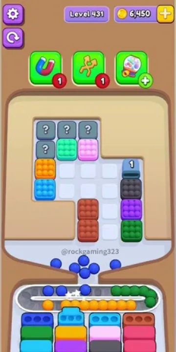 Marble Sort level 431 mid-solve board