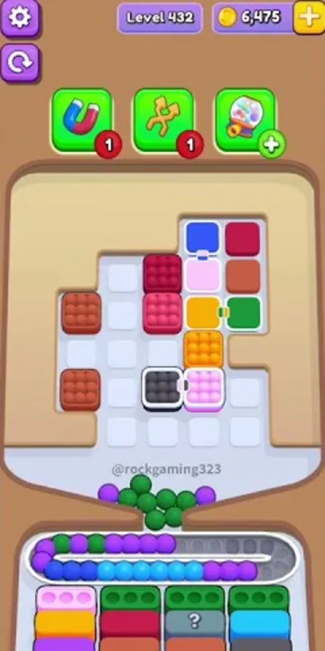 Marble Sort level 432 mid-solve board