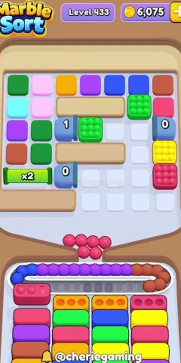 Marble Sort level 433 mid-solve board