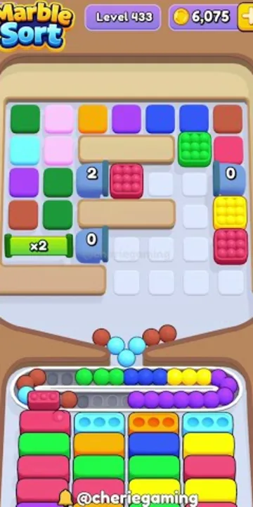 Marble Sort level 433 opening board — The Pre-Banked Grid