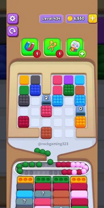 Marble Sort level 434 mid-solve board