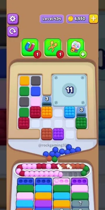 Marble Sort level 434 opening board — The 11-Crate Divide