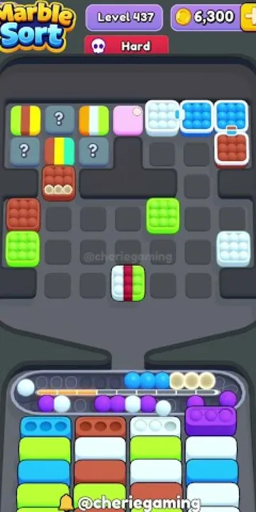 Marble Sort level 437 mid-solve board
