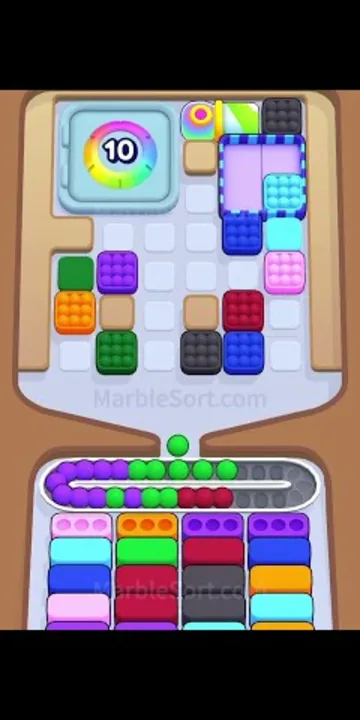 Marble Sort level 438 mid-solve board