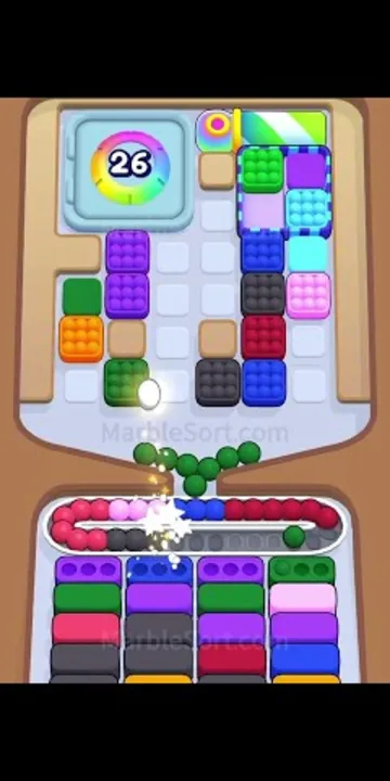 Marble Sort level 438 opening board — The Locked Bubble Tray