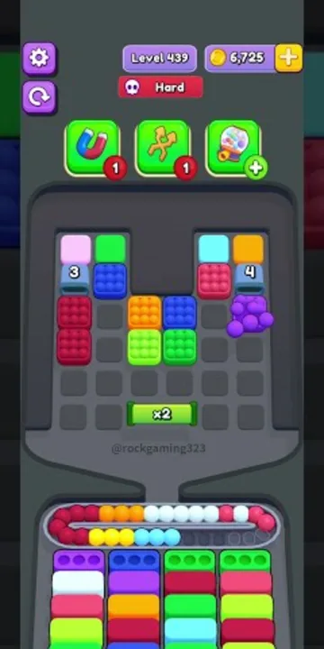 Marble Sort level 439 mid-solve board