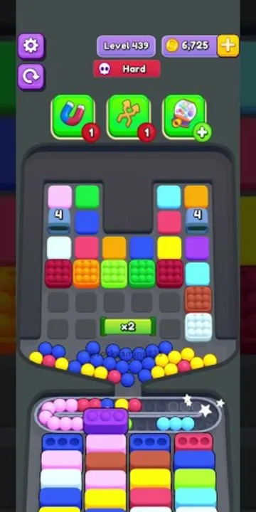 Marble Sort level 439 opening board — The Uneven Wall Under Countdown