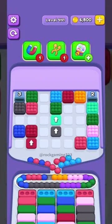 Marble Sort level 441 mid-solve board