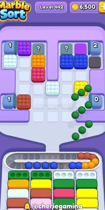 Marble Sort level 442 mid-solve board Marble Sort level 442 mid-solve board