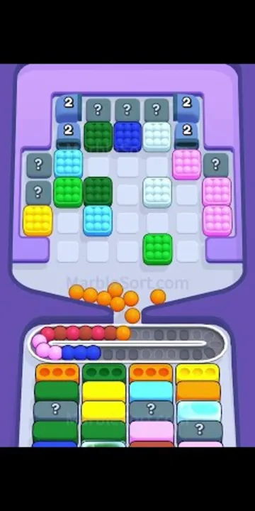 Marble Sort level 443 mid-solve board