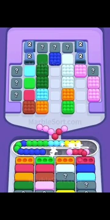 Marble Sort level 443 opening board — The Two-Cluster Tray