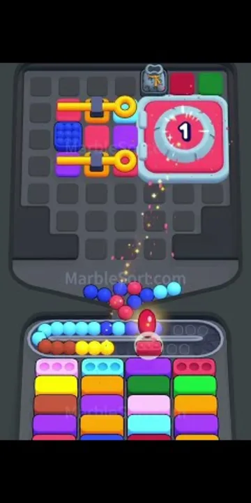 Marble Sort level 444 mid-solve board