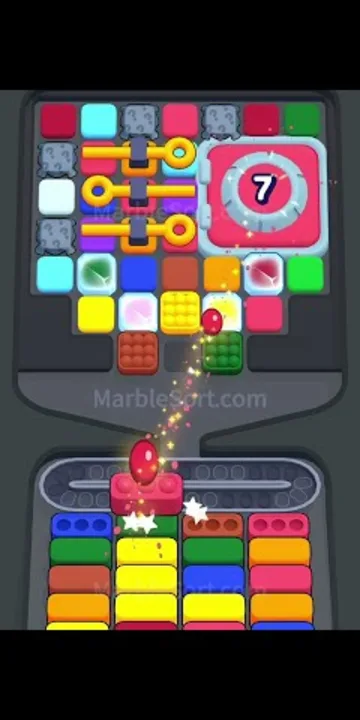 Marble Sort level 444 opening board — The Locked Middle
