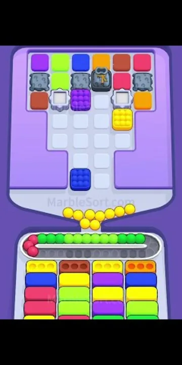 Marble Sort level 445 mid-solve board