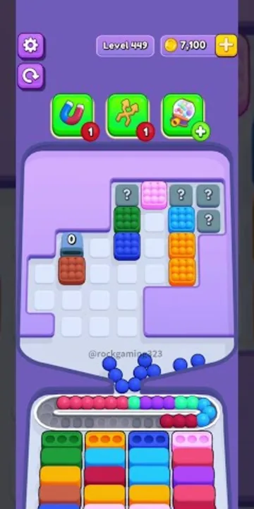 Marble Sort level 449 mid-solve board