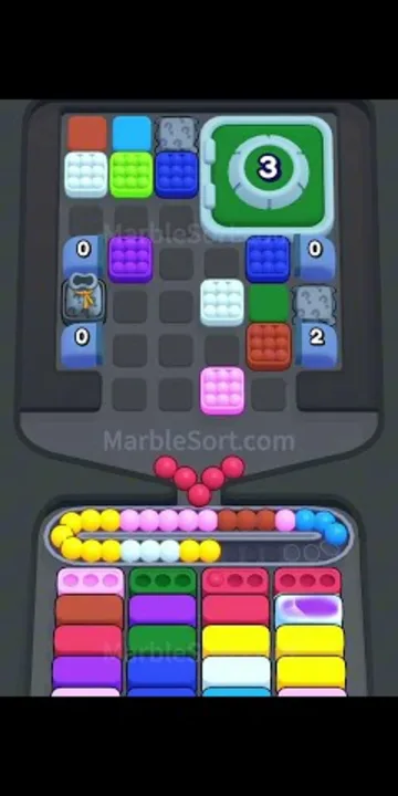 Marble Sort level 450 mid-solve board