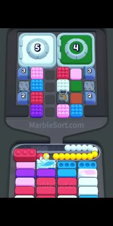 Marble Sort level 450 opening board — The Locked and Numbered Tray