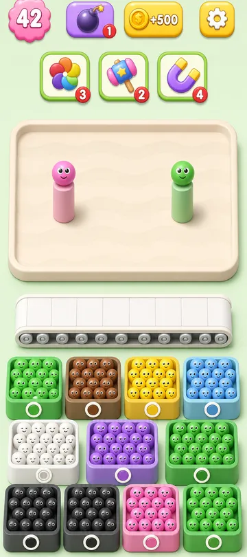 Marble Sort level 47 final board