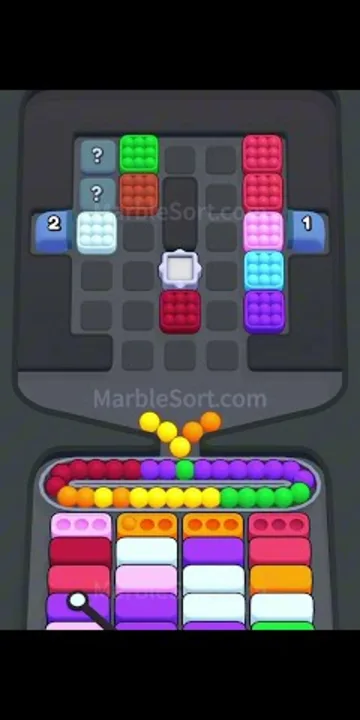 Marble Sort level 487 mid-solve board