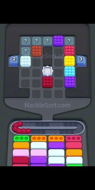 Marble Sort level 487 opening board — The Cross-Grid Funnel