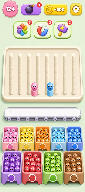 Marble Sort level 49 final board Marble Sort level 49 final board