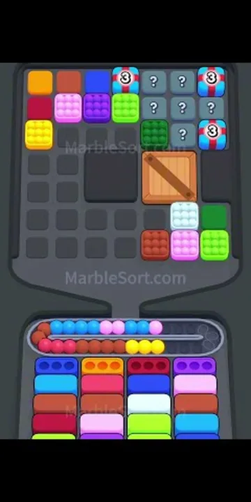 Marble Sort level 500 mid-solve board