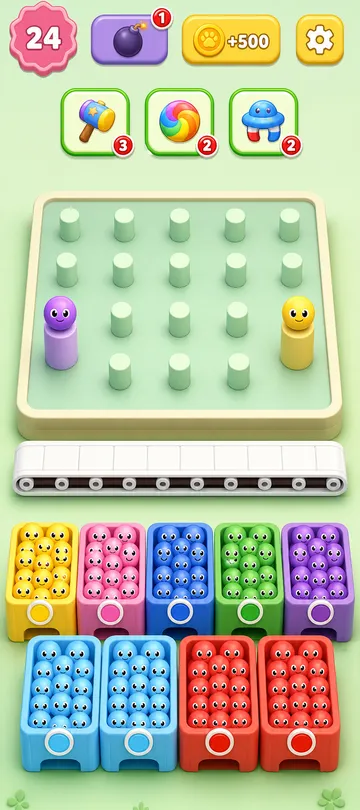 Marble Sort level 51 final board