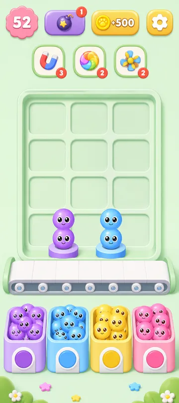 Marble Sort level 52 final board Marble Sort level 52 final board