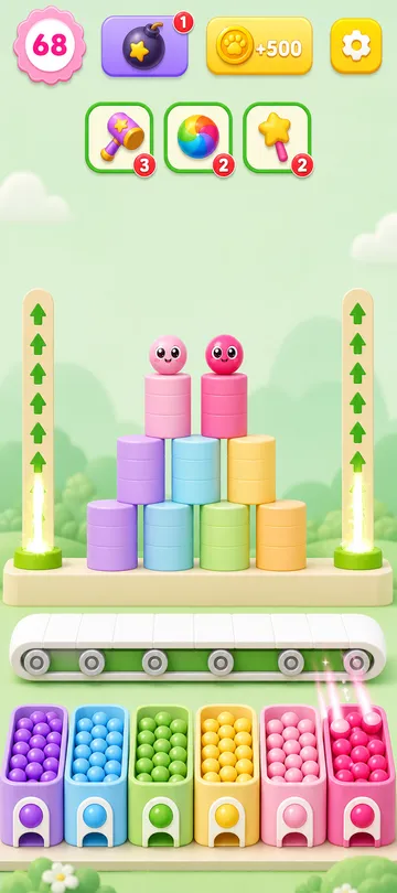 Marble Sort level 55 final board