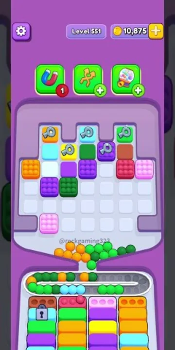 Marble Sort level 551 mid-solve board