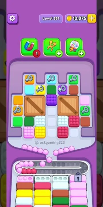 Marble Sort level 551 opening board — The Key-Locked Tray