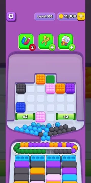 Marble Sort level 555 mid-solve board