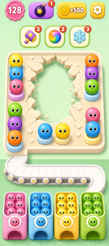 Marble Sort level 63 final board Marble Sort level 63 final board