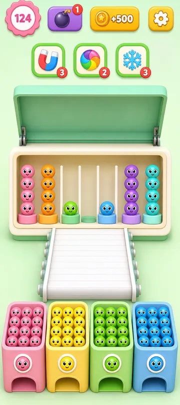 Marble Sort level 64 final board Marble Sort level 64 final board