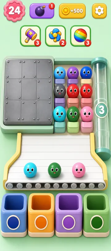 Marble Sort level 65 opening board — One Panel Steals Half the Board