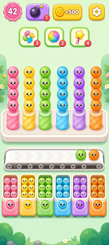 Marble Sort level 66 final board