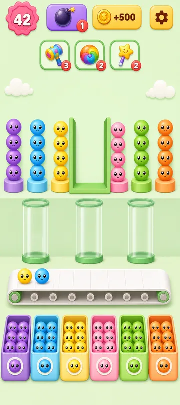 Marble Sort level 67 final board Marble Sort level 67 final board