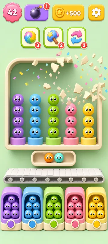 Marble Sort level 68 final board