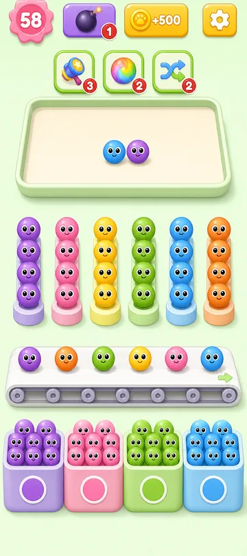 Marble Sort level 7 final board Marble Sort level 7 final board
