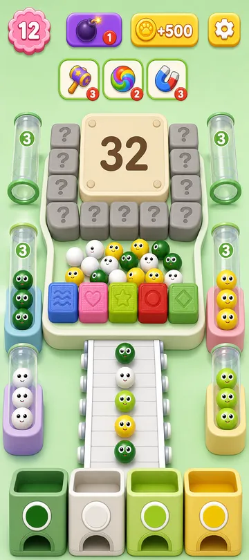 Marble Sort level 70 opening board — The 32 Panel Endurance Test Marble Sort level 70 opening board — The 32 Panel Endurance Test